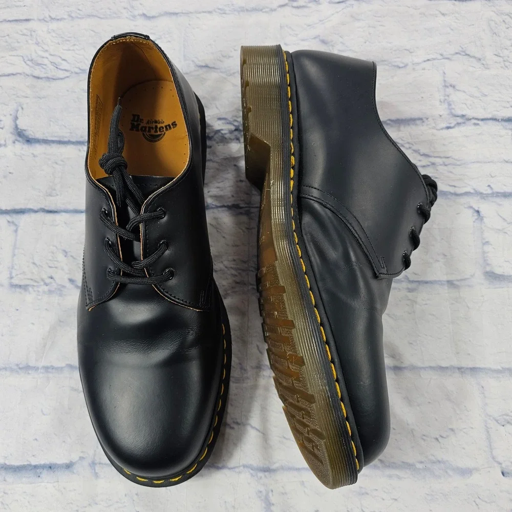 Dr Martens 1461 Oxford Shoes MENS 14 Black Smooth Leather Classic Low Top